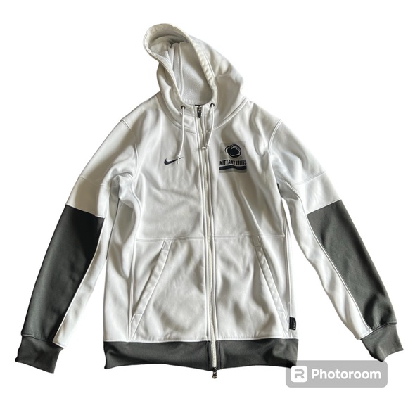 Nike Penn State Full Zip Sweatshirt White Mens Size Small - Picture 1 of 5